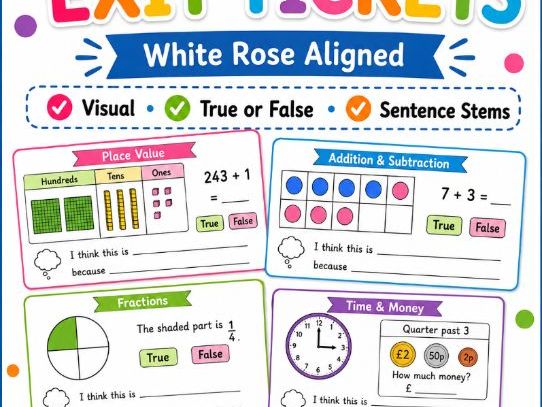 Year 3 Maths True or False Exit tickets- White Rose aligned