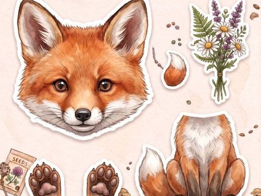 Cute Fox Kit Cut and Paste Craft Activity | Fine Motor Skills Worksheet