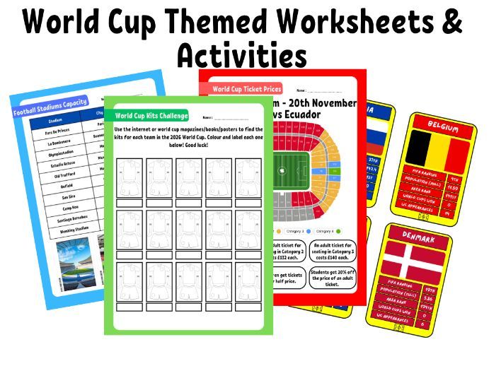 World Cup Themed Worksheets