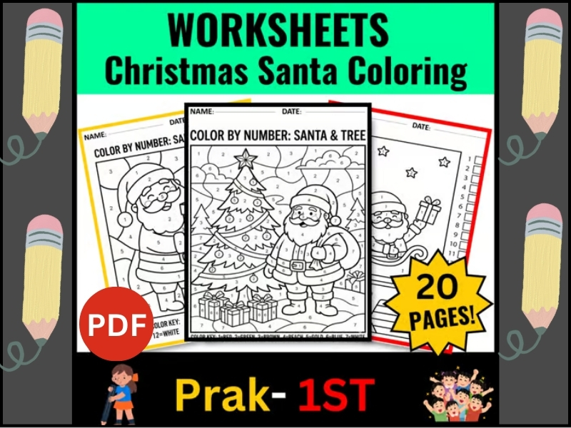 Christmas Santa Number Coloring Fun