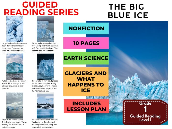 Guided Reading Level I - The Big Blue Ice (with Lesson Plan)