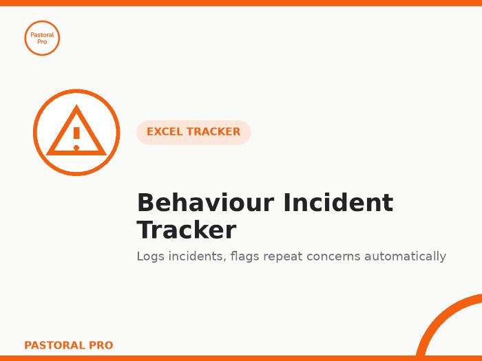 Behaviour Incident Tracker — Automated Excel Log with Repeat-Incident Flags