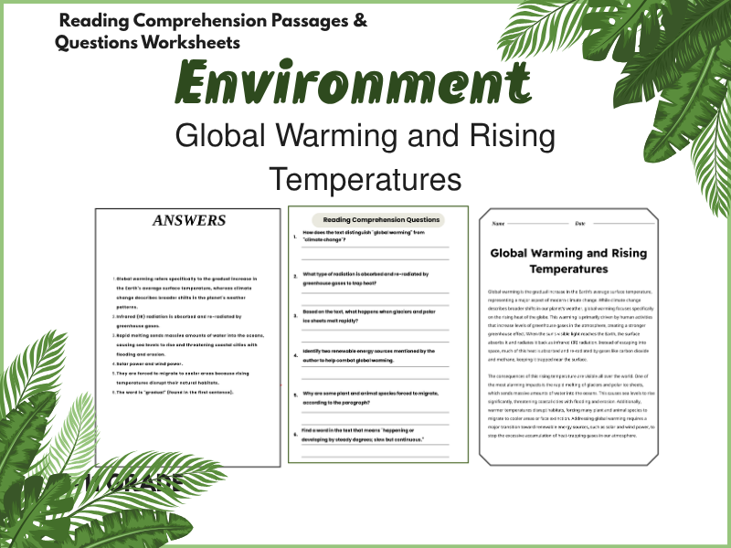 Global Warming & Rising Temperatures!Reading Comprehension