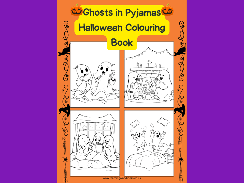 Ghosts in Pyjamas Halloween Colouring Book