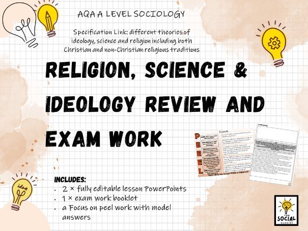 AQA A level Sociology - Beliefs in Society - Religion, Science and Ideology - Exam work