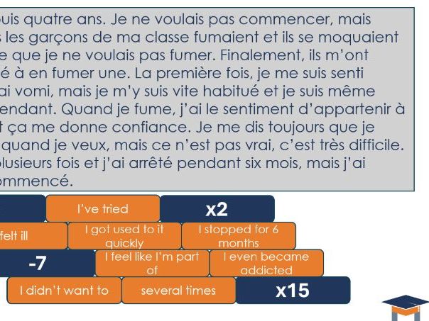 French - Smoking reading challenge