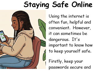 Staying Safe Online - Adult ESOL Entry 3