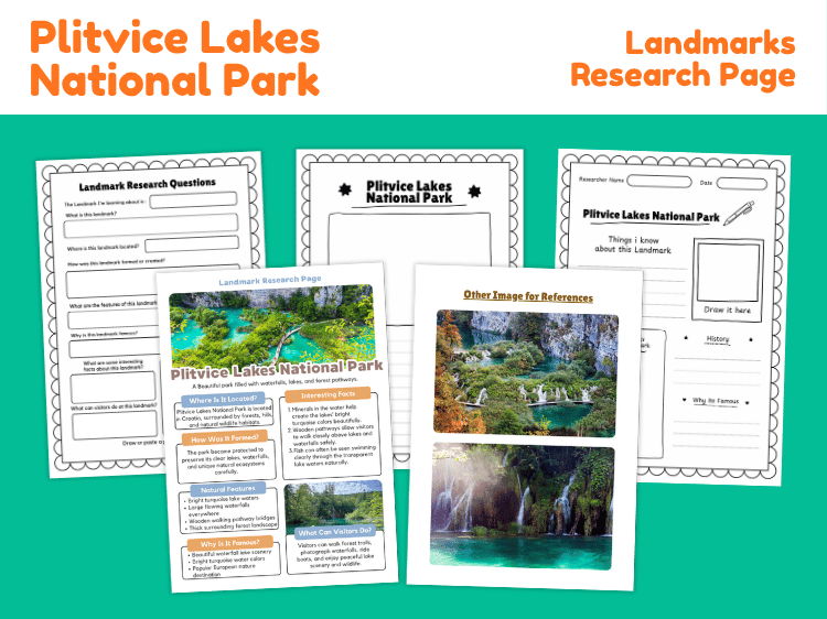 Plitvice Lakes National Park Research Project | Landmark Worksheets