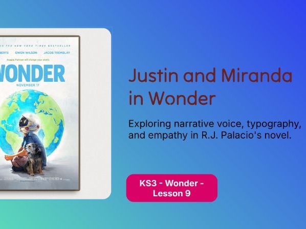 Year 7 Wonder – Lesson 8: Justin, Miranda & the Truth of Voice