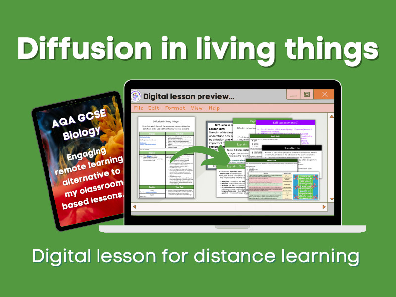 Diffusion in living things Distance learning