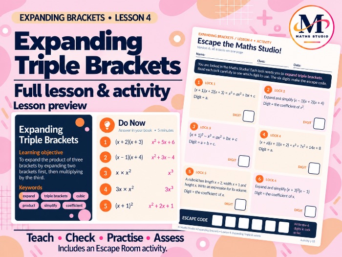 Expanding Triple Brackets | Lesson & Activity