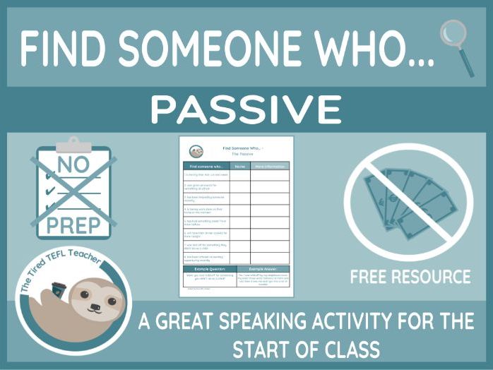 ESL Find Someone Who Activity - The Passive