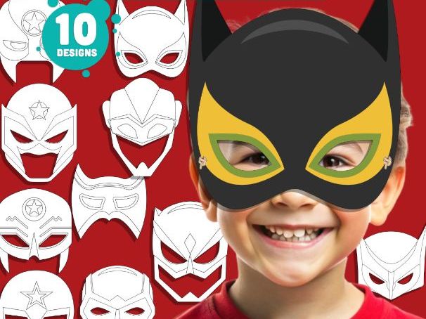 Superhero Mask Coloring Craft