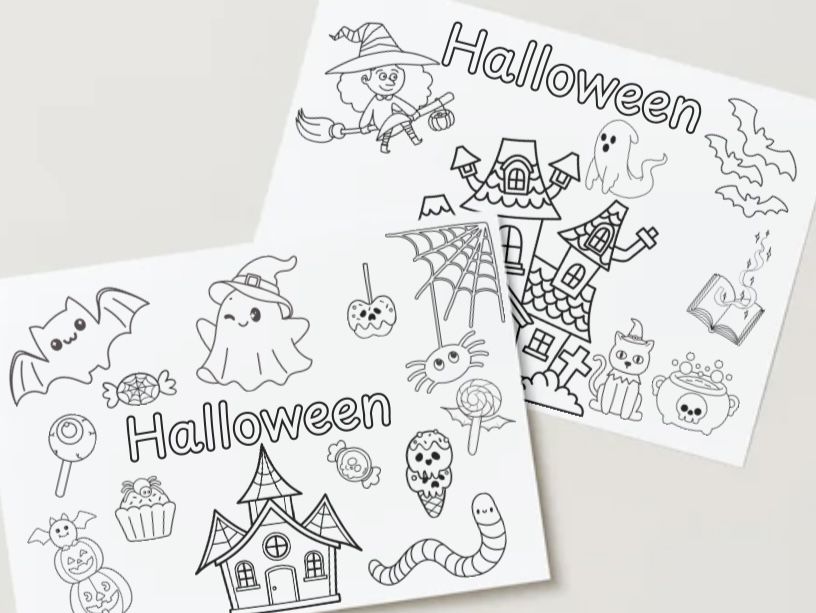 Halloween colouring pages