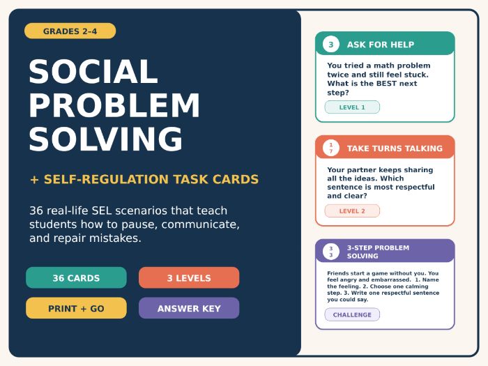 Social Problem Solving SEL Task Cards