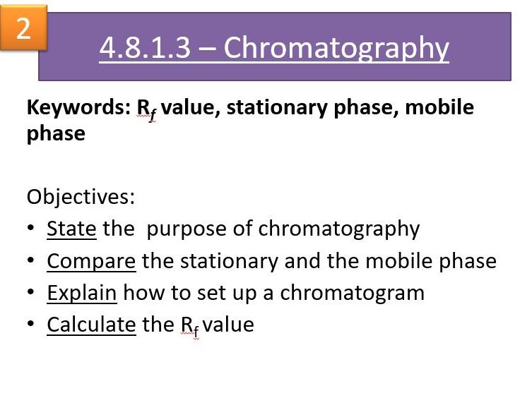 AQA C8 Chromatography lesson Teaching Resources
