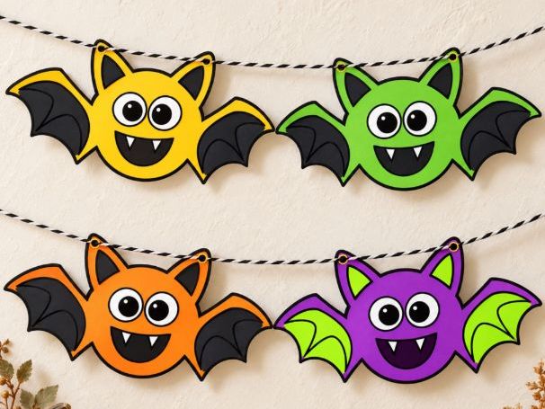 Halloween Bat Banner | Printable Classroom Decor | Bat Garland