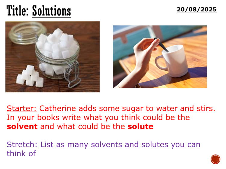 Solutions - complete lesson (KS3)