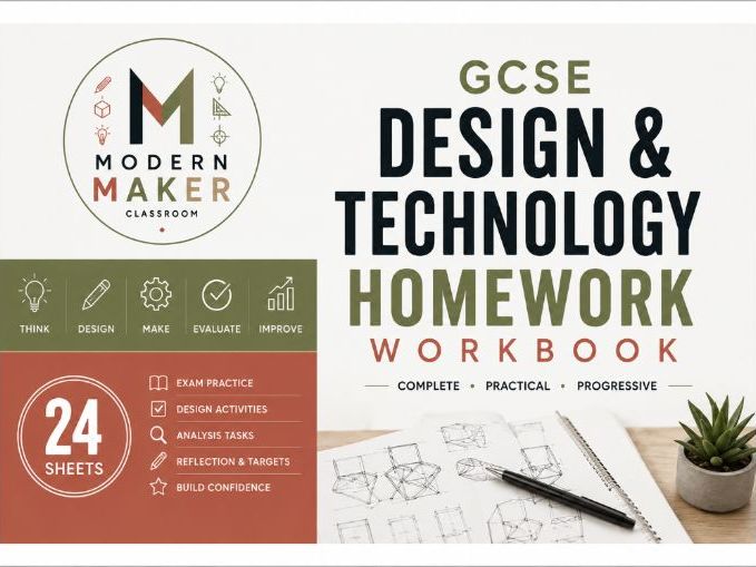 GCSE Design & Technology Homework Workbook 24 Ready-to-Use Professional Homework Sheets for AQA GCSE