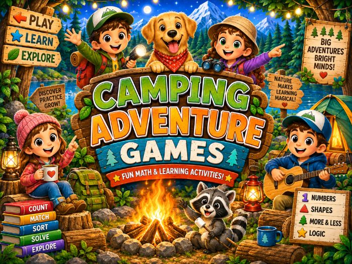 Camping Math Games & Centers | Numbers 1–20, Counting, Shapes & Number Sense | Preschool–1st Grade