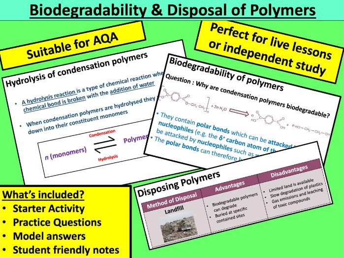 Biodegradability and Disposal of Polymers (AQA)