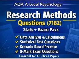 AQA A-Level Psychology Research Methods Questions (7182) | Stats + Exam Pack