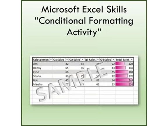Conditional Formatting Lesson Activity for Teaching Microsoft Excel