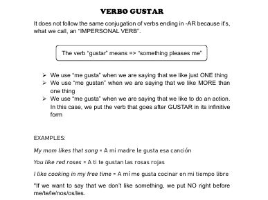 Verbo GUSTAR