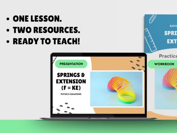 AQA GCSE Physics: Springs and Extension | Lesson Presentation + Calculations Workbook
