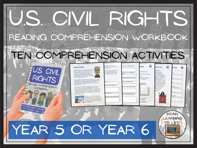 U.S. Civil Rights Reading Comprehension Workbook | Year 5 or Year 6
