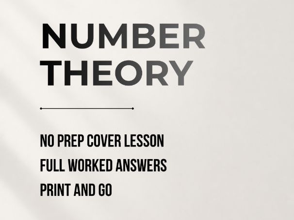 KS5 Further Mathematics Cover Lesson: The Euclidean Algorithm (No Prep)