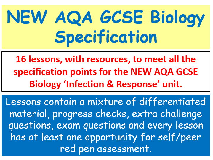 NEW AQA GCSE Biology - 'Infection & Response' lessons