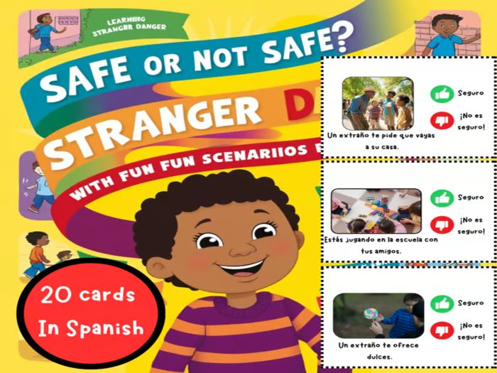 Safe or Not Safe? Learning Stranger Danger with Fun Scenarios for Kids Version in Spanish
