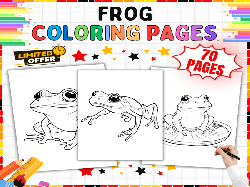 Frog Colouring Pages | Amphibian Activities & Pond Life Scenes for Creative Early Years Learning