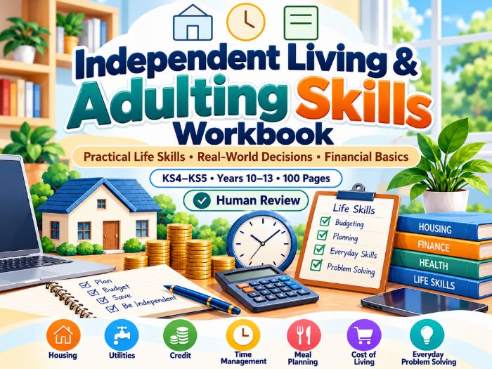 Independent Living & Adulting Skills Workbook | KS4–KS5 | 100 Pages