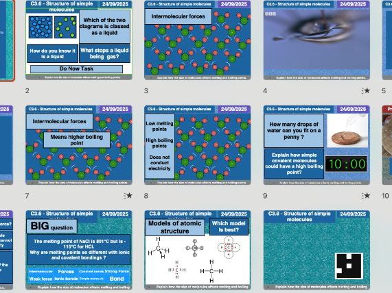 AQA Chemistry C3.6 – Structure of Simple Molecules (Updated 2025 | Editable Lesson, Worksheets, Asse