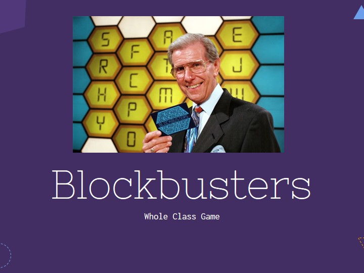 Blockbusters - Whole Class Revision Game Instructions and Game