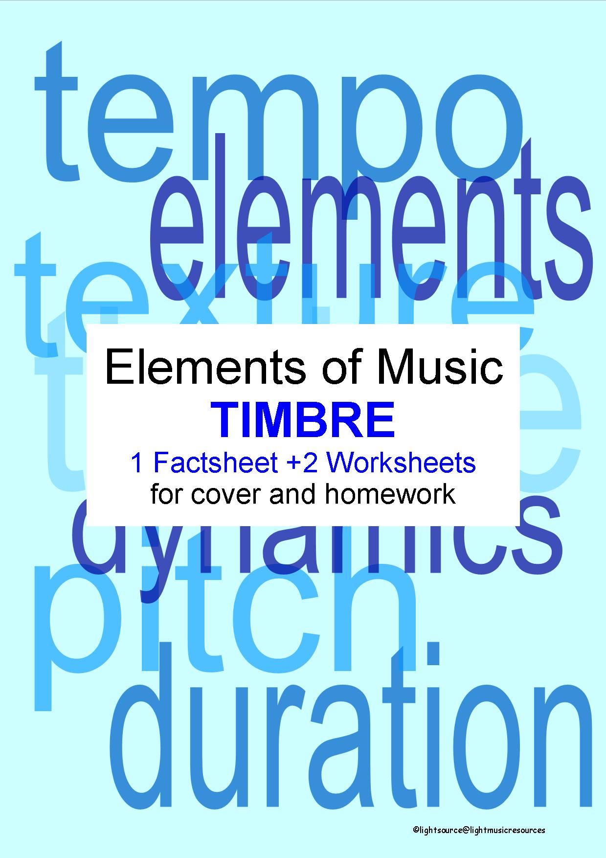 Timbre - 2 worksheets+1 factsheet