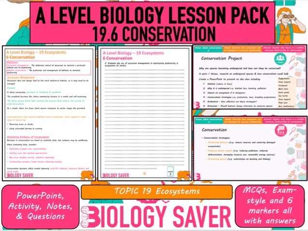 A Level Bio Lesson - 19.6 Conservation