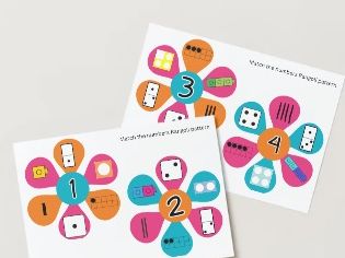 Rangoli pattern number match 1 to 6