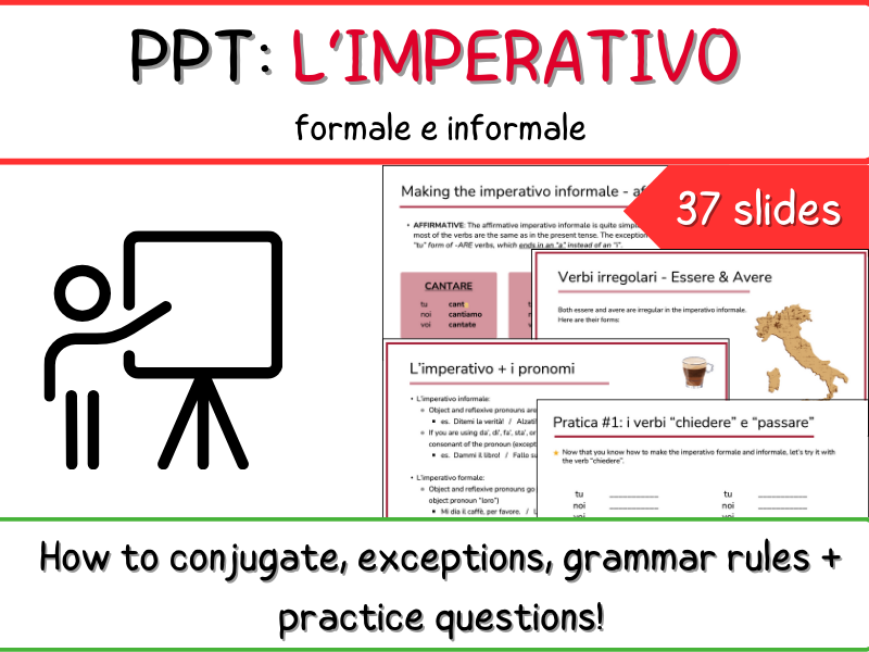 Italian Imperativo Verbs - PPT Presentation - Conjugation, Exceptions, Practice