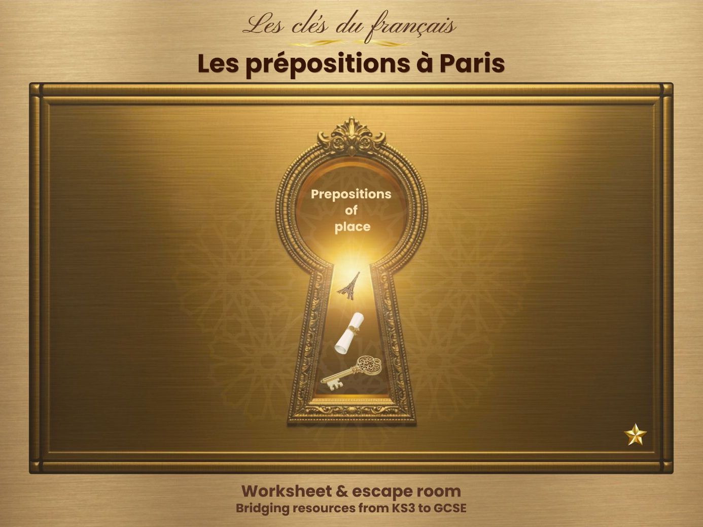 Prepositions in Paris – KS3-GCSE French grammar bundle (Escape room and worksheet)