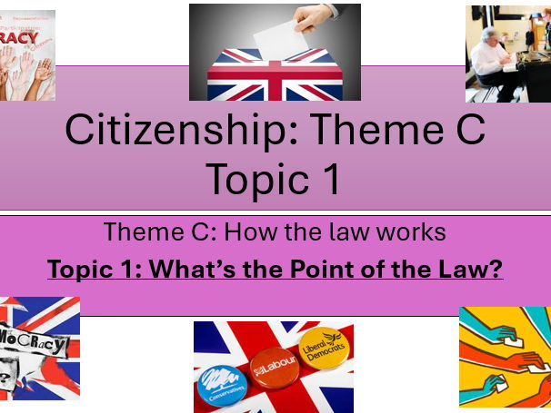 Citizenship (GCSE) Theme C - How the law works: Topic 1 What's the point of law?
