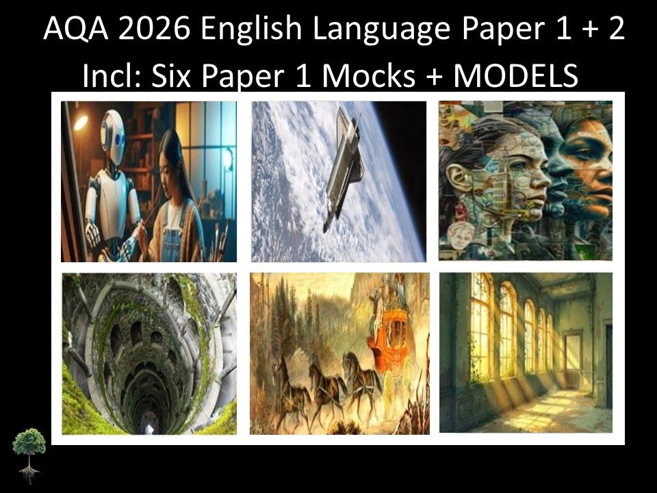 Six AQA 2026 GCSE English Language Paper 1 + 2 Mocks | Models