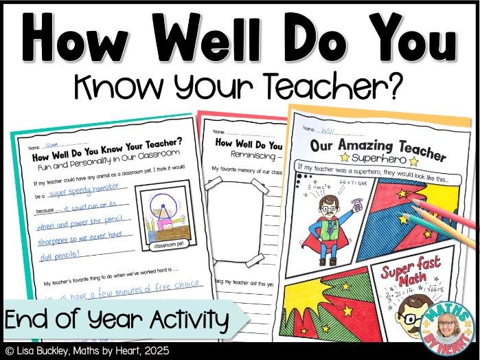 End of Year How Well Do You Know Your Teacher?