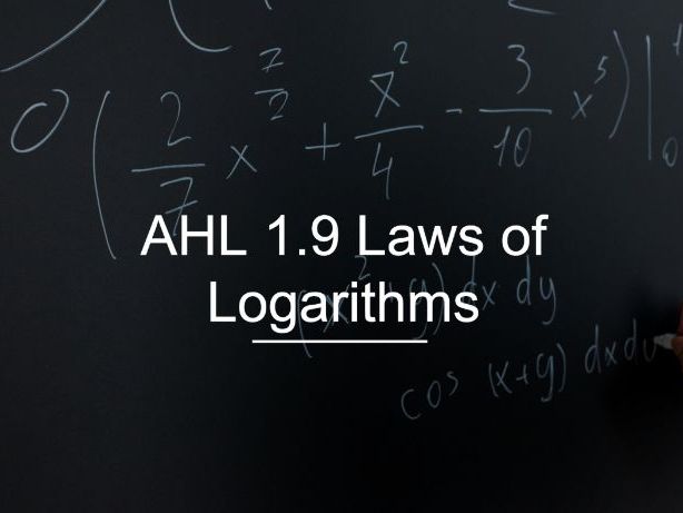 IB Math AI AHL 1.9 - Laws of Logarithms