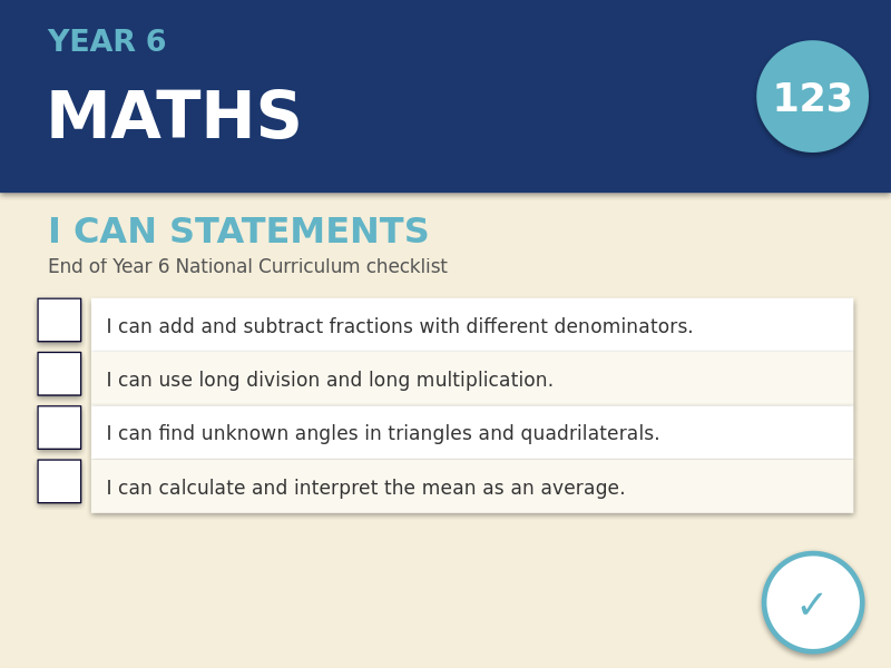 Year 6 Maths I Can Statements | End of Year National Curriculum Checklist
