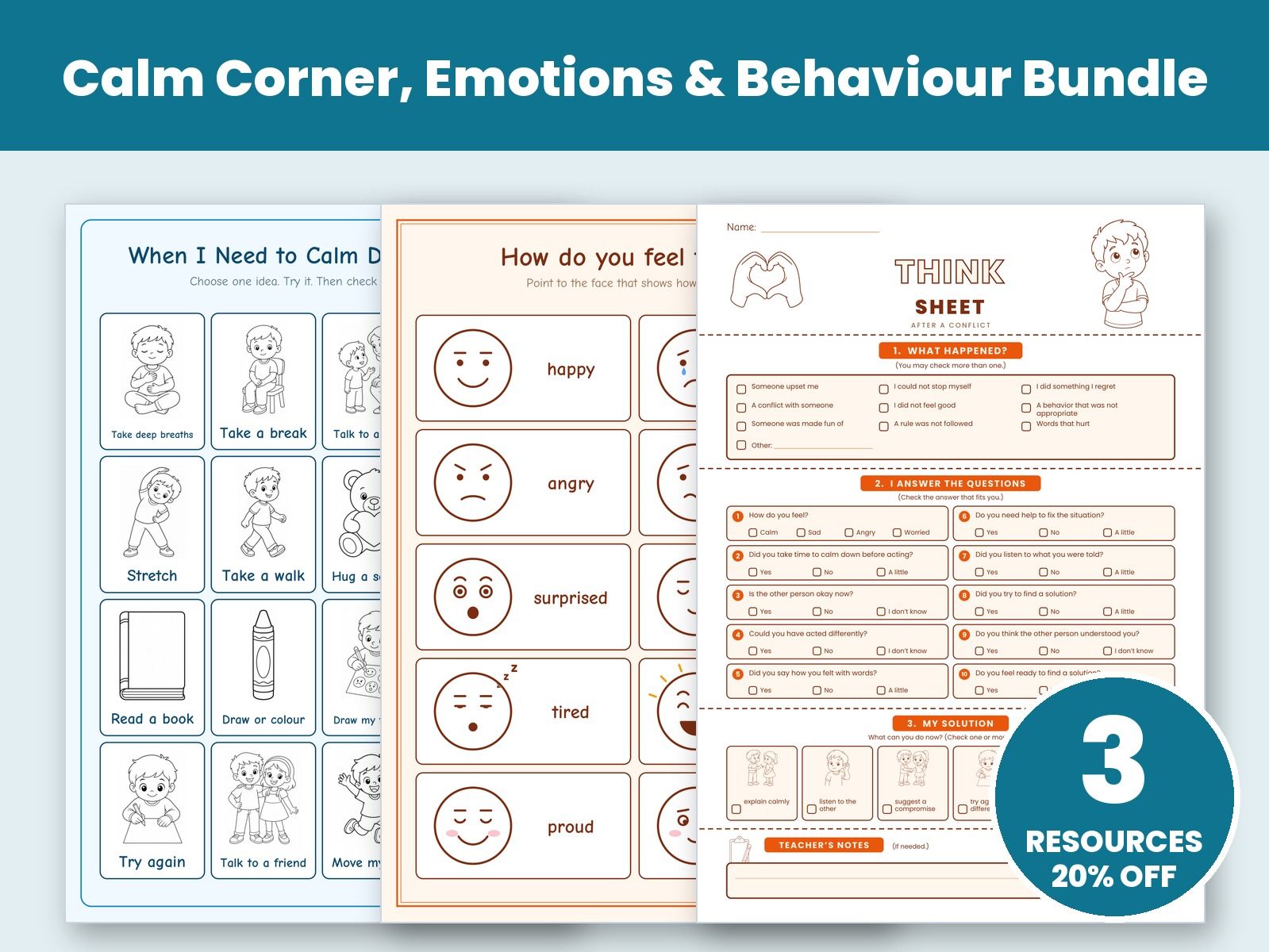 Calm Corner, Emotions & Behaviour Bundle