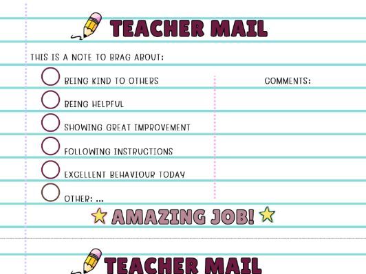 Editable Teacher Mail