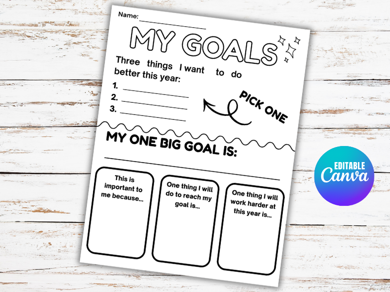 Goal Setting Sheets for Students, SMART Goals, Goal Tracker, Goal Action Plan